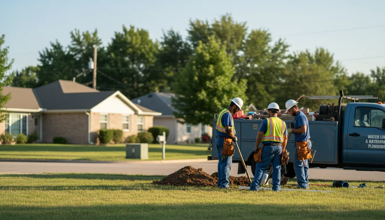 Residential water line and bathroom plumbing service in Kirkland, IL